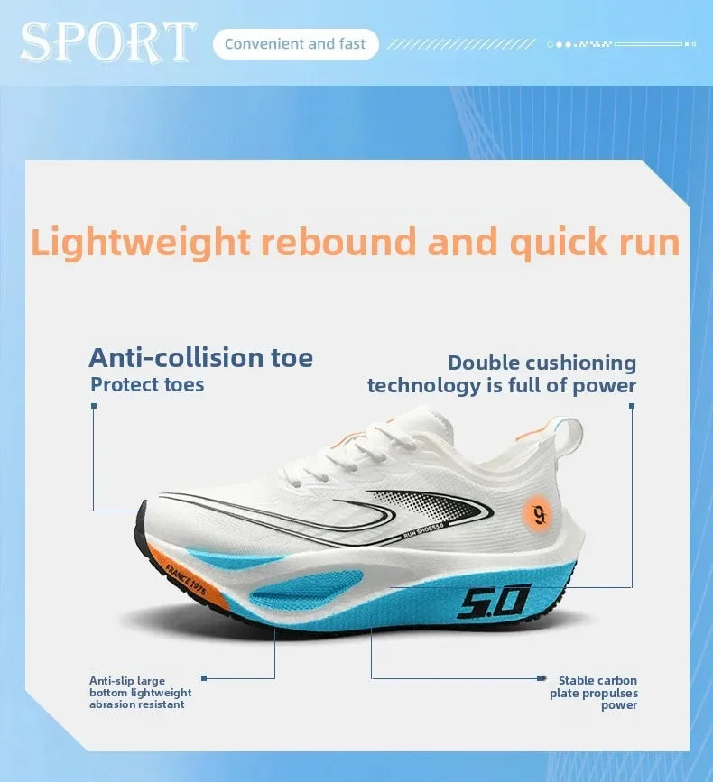 Carbon Plate Running Shoes Professional Marathon Racing Lightweight Bounce Cushion Breathable Sports Sneakers