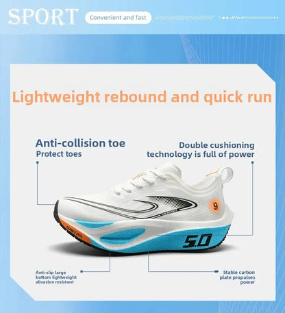 Carbon Plate Running Shoes Professional Marathon Racing Lightweight Bounce Cushion Breathable Sports Sneakers
