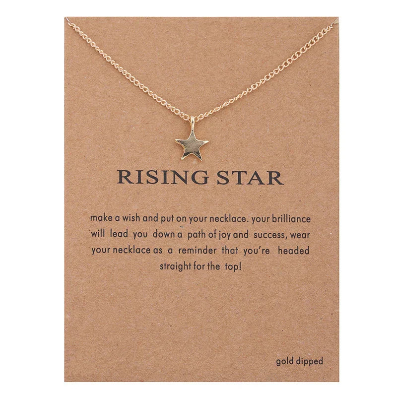 New Trendy Alloy Cute Elegant Sun Love Star Leaves Clover Unicorn Luck Pendant Necklaces for Women Fashion Accessories Jewelry