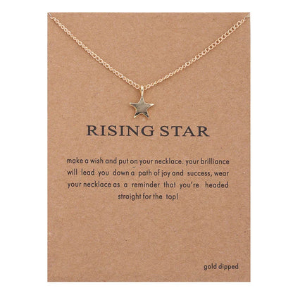 New Trendy Alloy Cute Elegant Sun Love Star Leaves Clover Unicorn Luck Pendant Necklaces for Women Fashion Accessories Jewelry