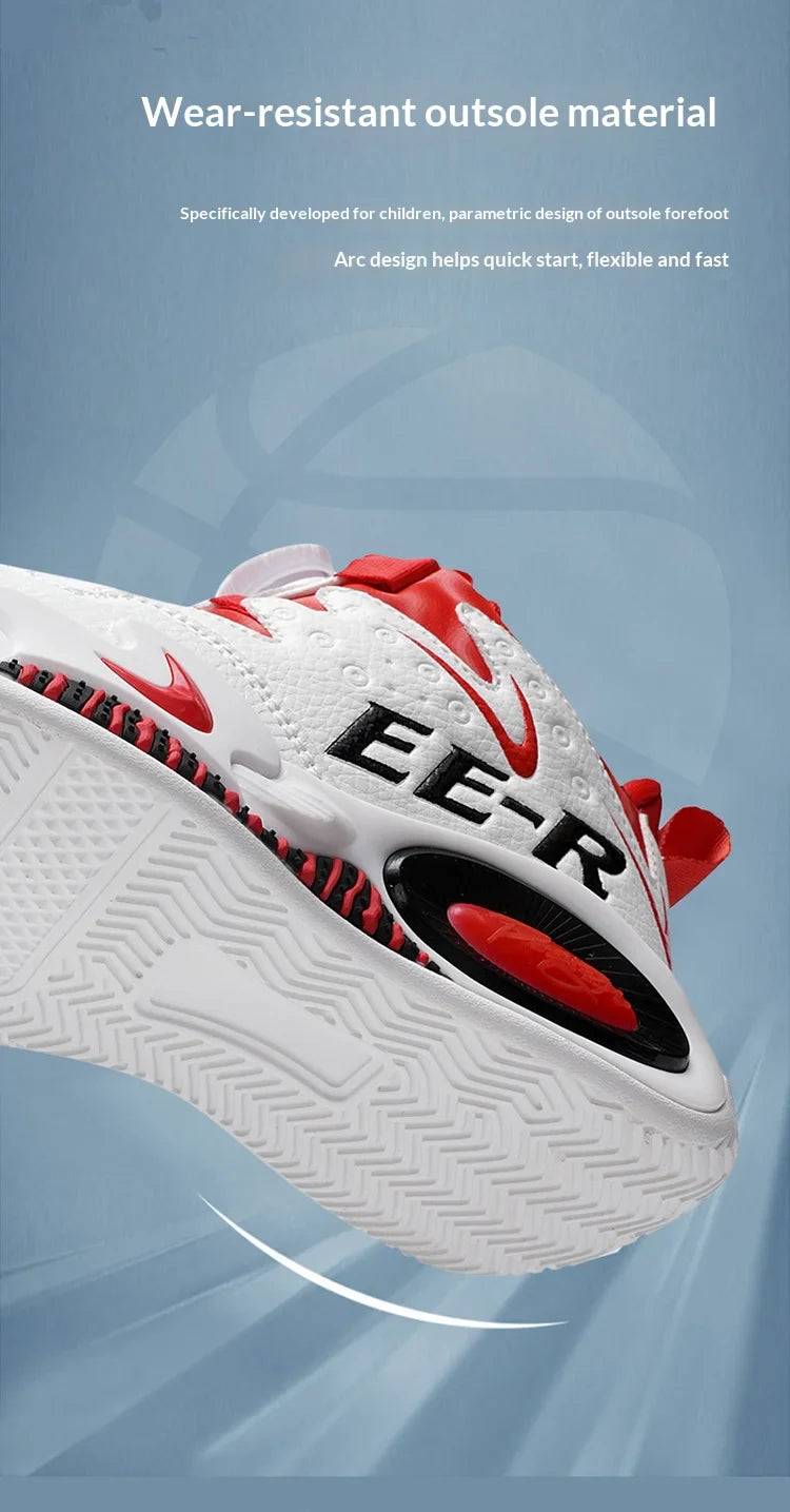 A pair of children's four-season leather high-top basketball shoes, wear-resistant basketball shoes, sizes 31-40，HL-2798