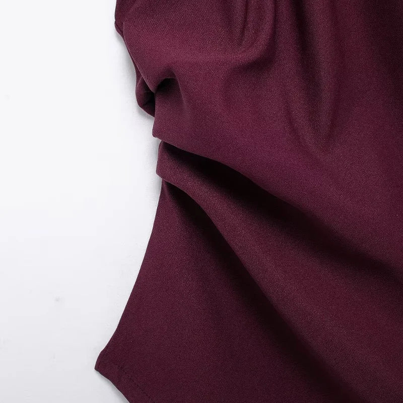 Women Fashion With Pad Solid Pleated Back Zipper Tank Tops Vintage O-Neck Sleeveless Female Chic Lady Tops