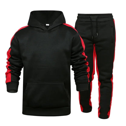 Autumn and Winter Jogging Suits for Men Striped Hoodie+Pants Casual Tracksuit Male Sportswear Gym Casual Clothing Sweat Suit New