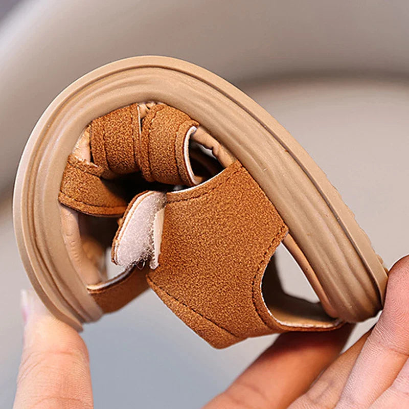1-6 Years Children Summer Outdoor Beach Shoes Girls Princess Vintage Suede Sandals for Kids Boy 2026 New Arrival Footwear I01121
