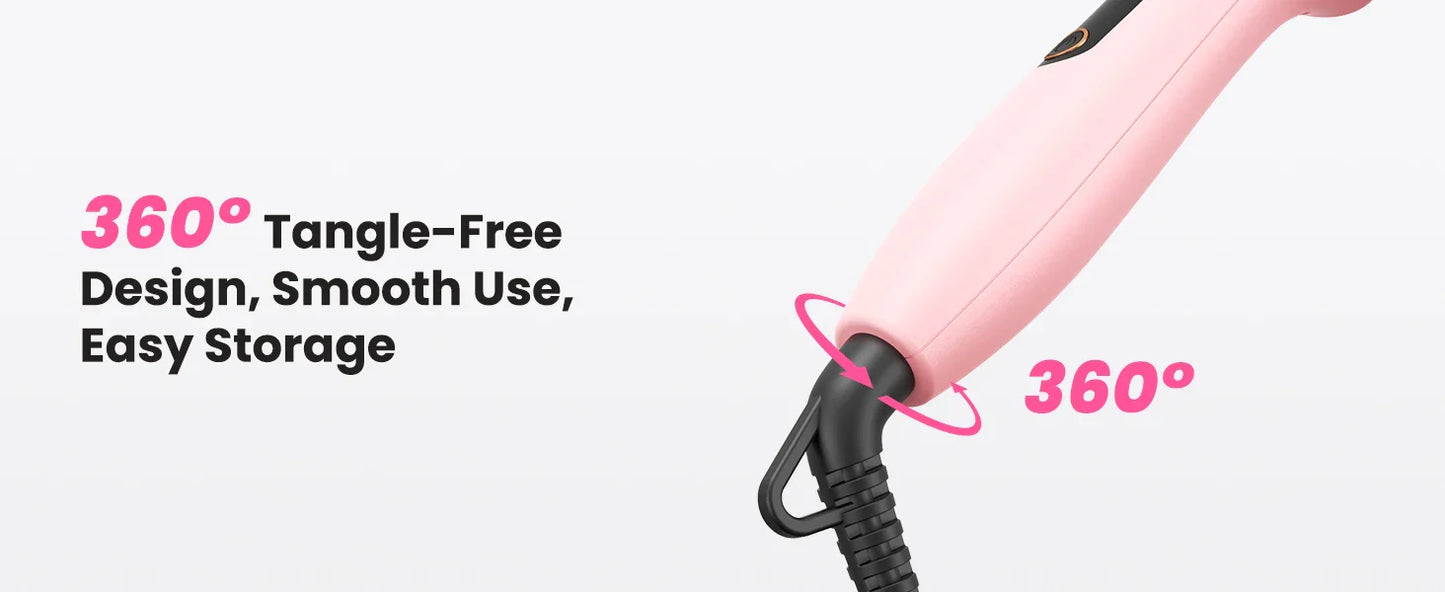 Ionic Thermal Brush Dual Voltage 6 Temperature Settings & LED Digital Display For Curling And Straightening Hot Air Styler