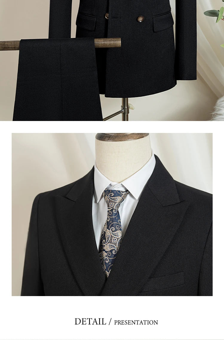 Elegant Man Suit 2 piece set Modern Wedding Party outfit Suits for Men Stylish Business office suit banquet attire