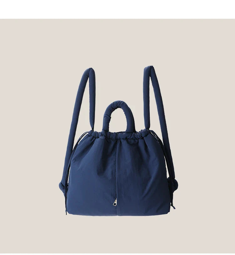 Casual nylon padded tote bag designer soft puffer women shoulder crossbody bags Simple Vintage large capacity handbags 2025