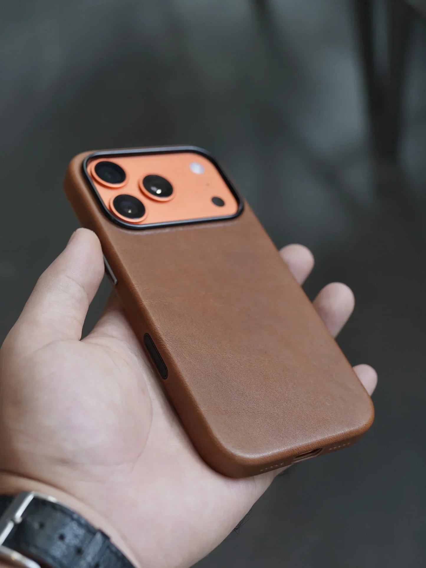 Magnetic Genuine Leather Case for iPhone 17 16 Pro Max 15 14 Compatible with MagSafe Nature Cowhide Retro Phone Cover