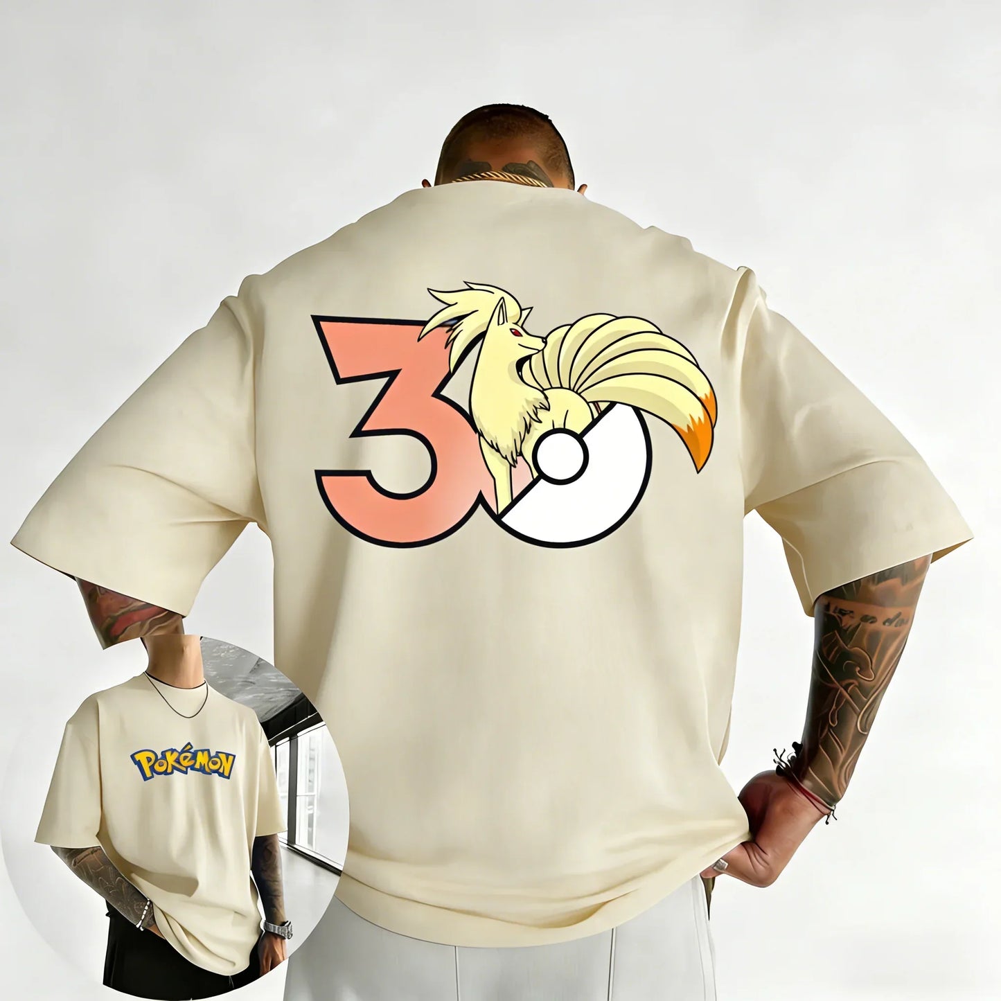 30th Anniversary Nineetales Printed T-shirt Summer Men's and Women's Loose Casual Hip Hop Trendy Short Sleeve Top