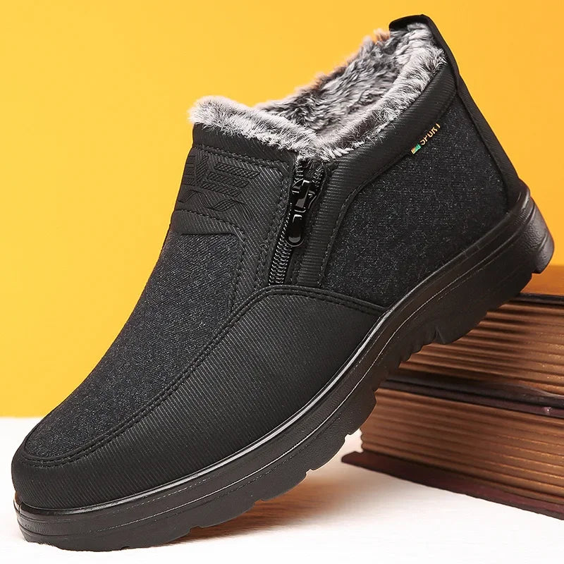 Winter high top men's cotton shoes with thick fleece, warm, waterproof, anti slip, oversized, unisex boots 38-48 boots for men