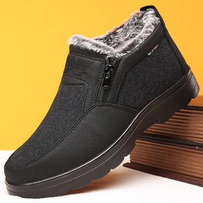 Winter high top men's cotton shoes with thick fleece, warm, waterproof, anti slip, oversized, unisex boots 38-48 boots for men