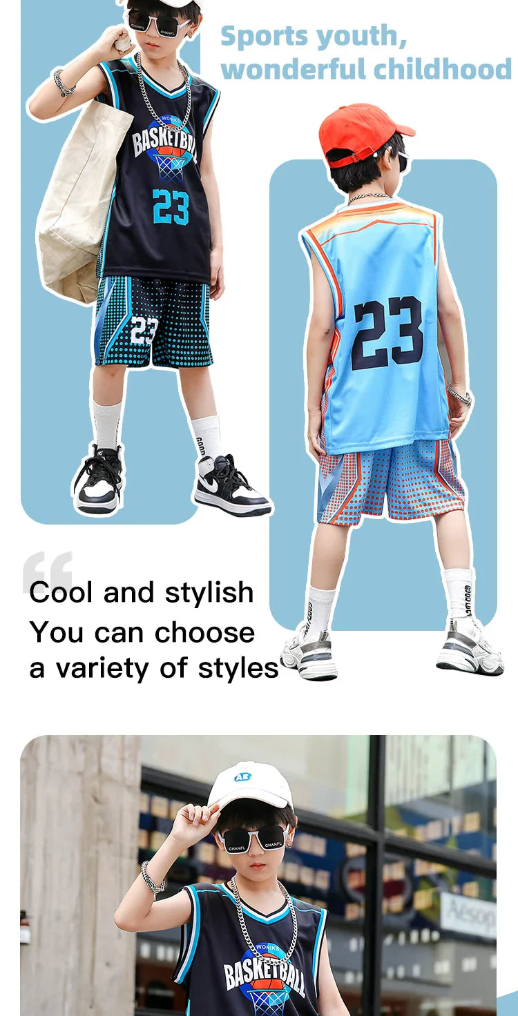 Children Team Training Uniform Kids Basketball Jersey Quick-drying Boy and Girls Comfortable Shirt  Child Sportswear Tracksuits
