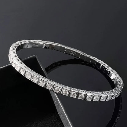2.5MM Full D Color VVS1 Moissanite Bracelet Can Pass Diamond Test S925 Silver for Women Man Wedding Party Fine Jewelry