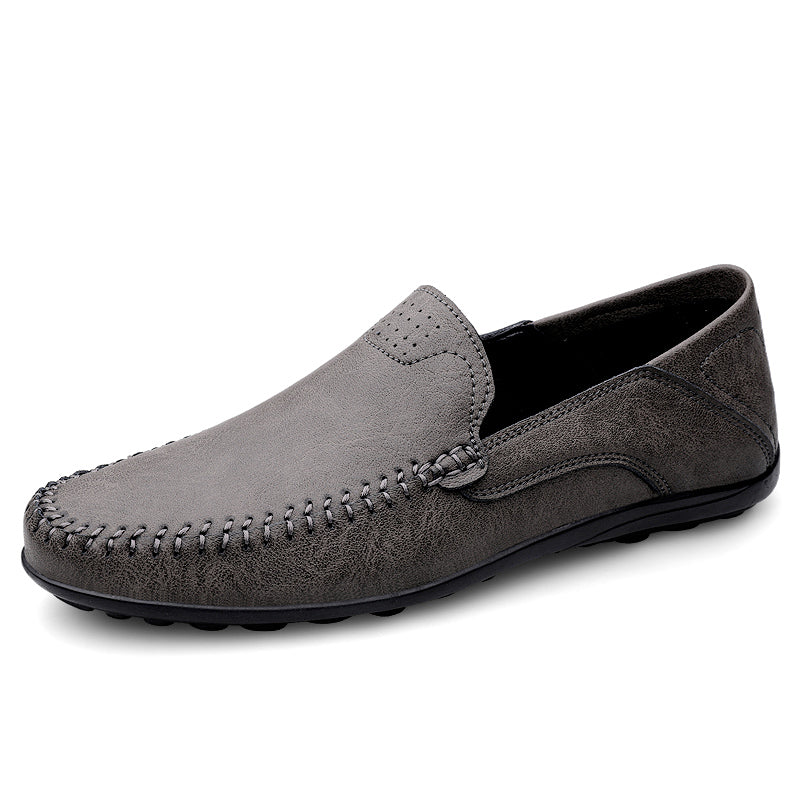 Fashion Men Casual Leather Shoes Luxury Italian Soft Men Loafers Handmade Moccasins Men Breathable Slip on Boat Shoes Plus Size