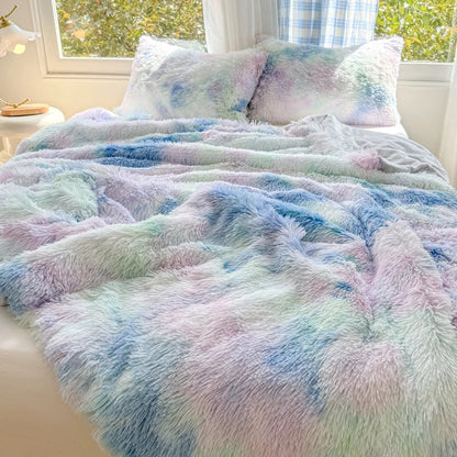 1Pc  Mink velvet fabric Colorful Soft Warm Sofa Throw Blankets Travel Blanket Warm Bedding All Season With zipper Duvet Covers