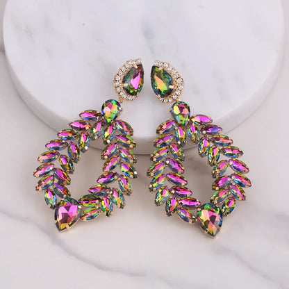 New Crystal Dangle Earrings For Women Rhinestone Earrings Weddings Ladies Party Fashion Jewelry Accessories Wholesale Gifts
