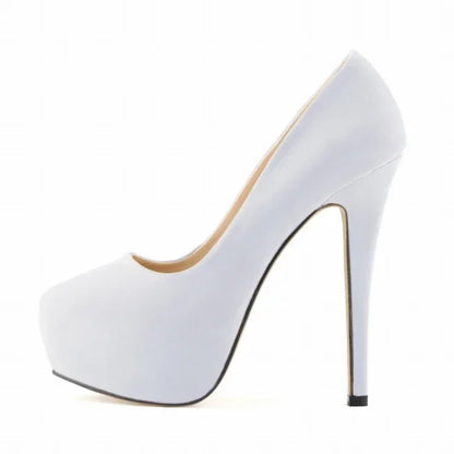 New Cross-dresser Men's Platform Pumps Unisex Queen 14cm Sexy Party Nightclub Court Flock Concealed Round Toe High Heels Shoes