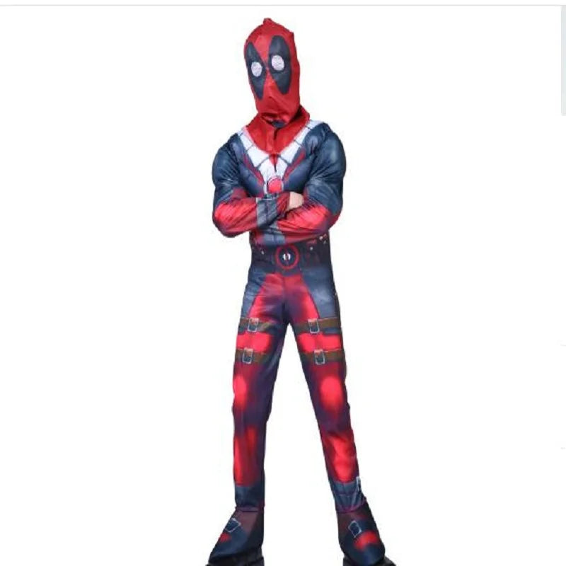 Children's Superhero Role-playing Muscle Costumes, Mask Jumpsuits, Halloween Party Supplies Costumes for Boys and Girls
