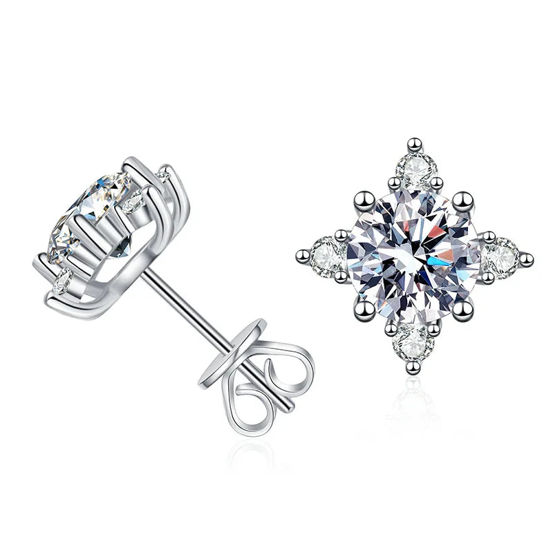New In 0.5/1CT Octopus Moissanite Stud Earrings For Women Party Wedding Fine Jewelry S925 Sterling Silver Diamond Earring
