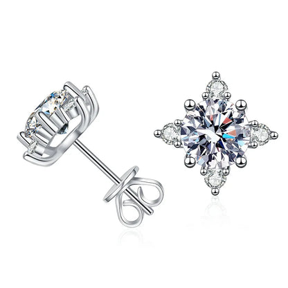 New In 0.5/1CT Octopus Moissanite Stud Earrings For Women Party Wedding Fine Jewelry S925 Sterling Silver Diamond Earring