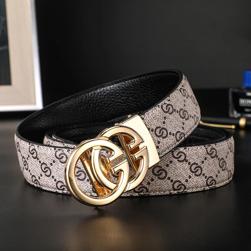 2025 New business Male Famous Style Metal Automatic Buckle Luxury Brand Women Belt Genuine Leather Belts for Men Strap jeans