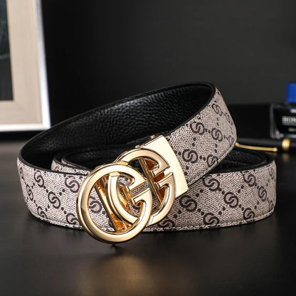 2025 New business Male Famous Style Metal Automatic Buckle Luxury Brand Women Belt Genuine Leather Belts for Men Strap jeans