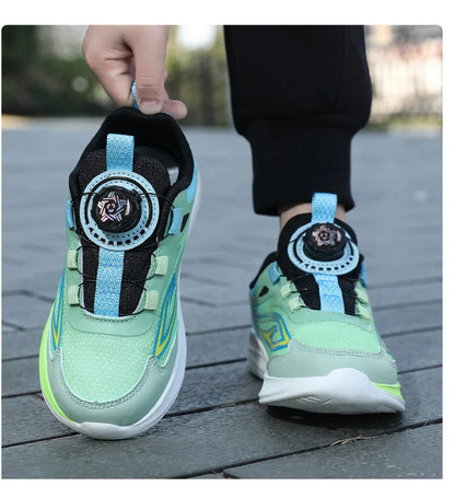School training boys basketball shoes cushion non-slip tennis shoes mesh bounce sneakers choose buttons children's casual shoes