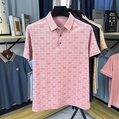 Fashion brand men's short sleeve polo shirt summer new item original printing custom design youth comfortable top casual T-shirt