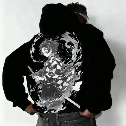 Demon Slayer Collaboration Pure Cotton Men's and Women's Hoodie for Spring and Summer  New Item Street Casual Loose Top