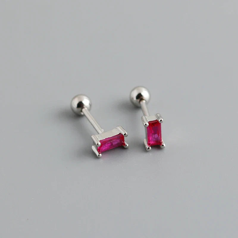 925 Sterling Silver Fashion Korean Petal Screw Bead Stud Earrings for Women Charm Ear Bone Piercing Jewelry Accessories