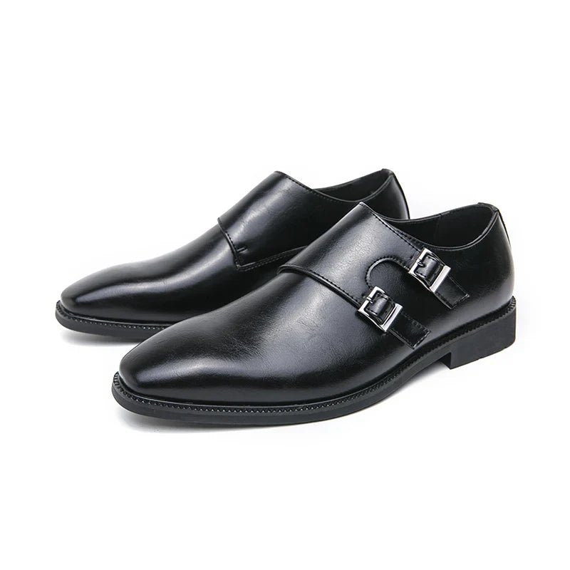 Classic Retro Men's Dress Shoes – Genuine Leather Formal Footwear, Sizes 40–48
