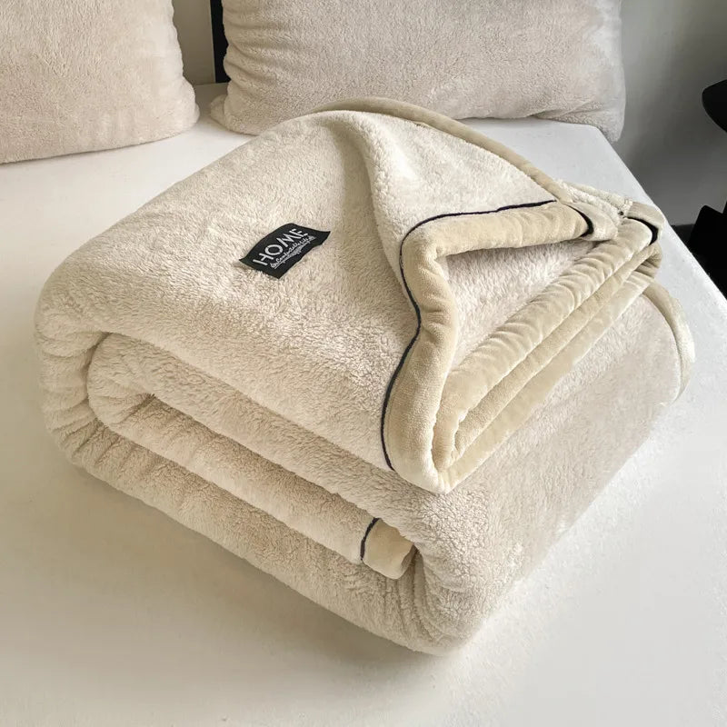 2025 New Comfortable Cotton Velvet Thickened Warm Coral Velvet Blanket Milk Velvet Long Velvet Light Luxury Blanket