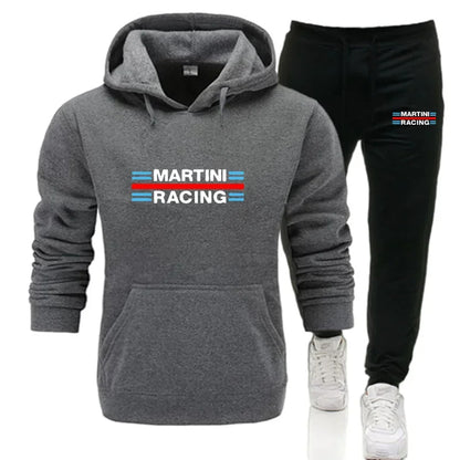 2025 new Martini Racing Hoodie Suit Men's Fashion Hoodie Brand Pants Casual Jogging Suit Sports Wear Sweatshirt Autumn Winter