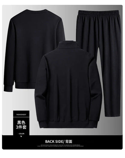 Male Casual Loose Sets Jacket+Pant+sweatshirts 3 Piece Men Set Tracksuits Men Gym Plus Size Sportswear Spring Autumn Men Sets