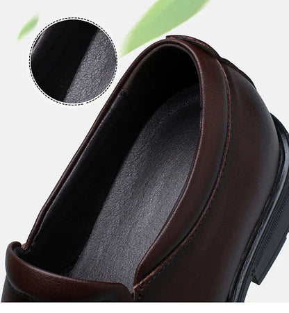 Height Increasing Shoes for Men 6cm 8cm Invisible Elevator Leather Casual Shoes Leathe Zapatillas De Hombre Large-sized Shoes