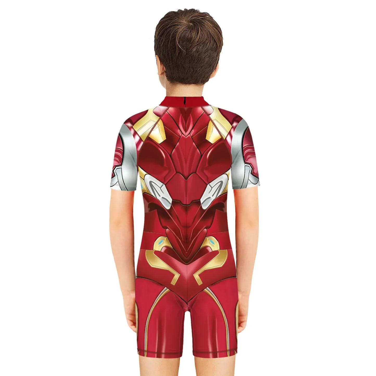 Children One Pieces Swimsuit Superhero 3D Print Playsuit Child Short Sleeve Swimwear Beach Bathing Suit Swim Wear For Boys Girls