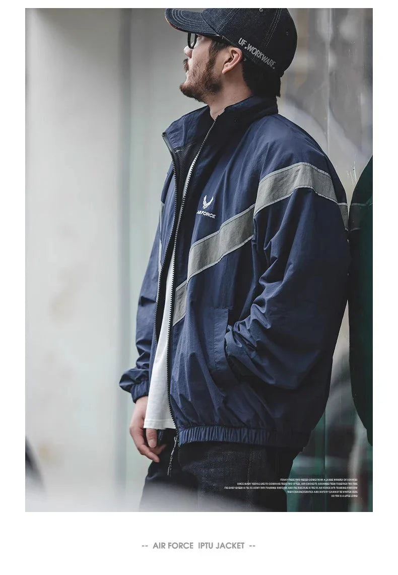 Men's autumn and winter casual sport suit, reflective quick-dry loose jacket and long pants, 100% nylon