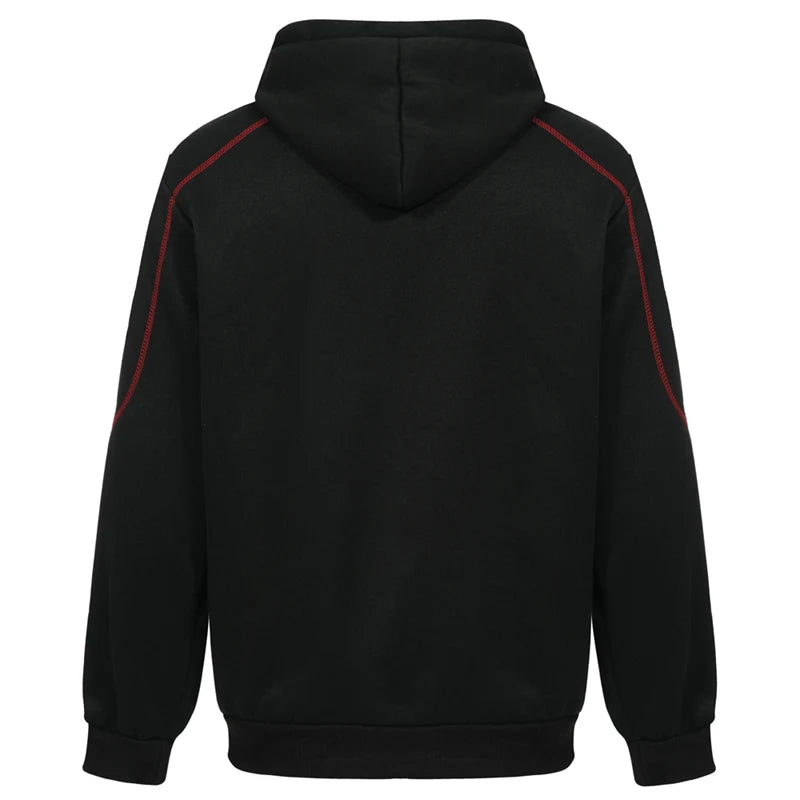 Men's Long Sleeve Zip Up Hoodie Casual Athletic Sweatshirt Hooded Jacket with Pockets Spring Fall Warm Fleece Lined Coat Outwear
