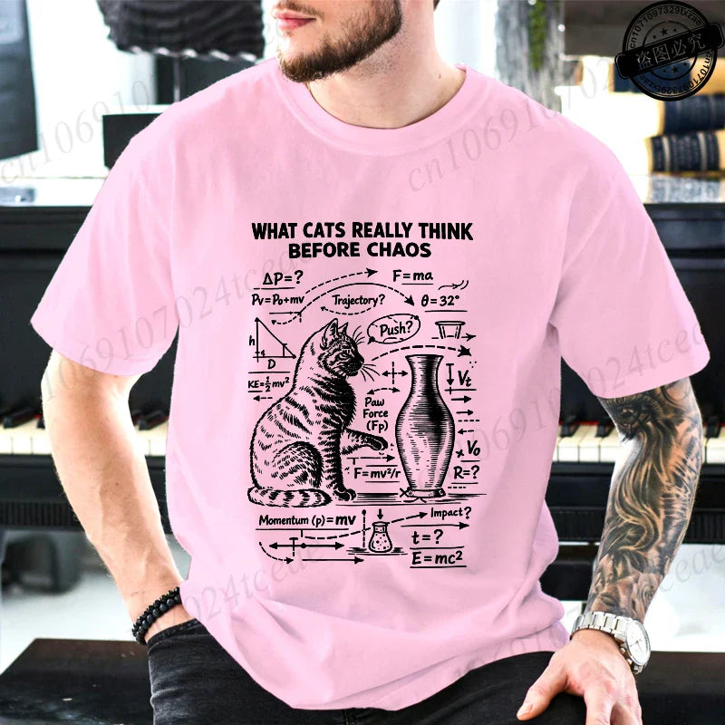 Funny Cat Science Printed Mens Graphic Tee Novelty Sarcastic Funny T-Shirt New Fashion Men Women T-Shirts Casual Short Sleeve