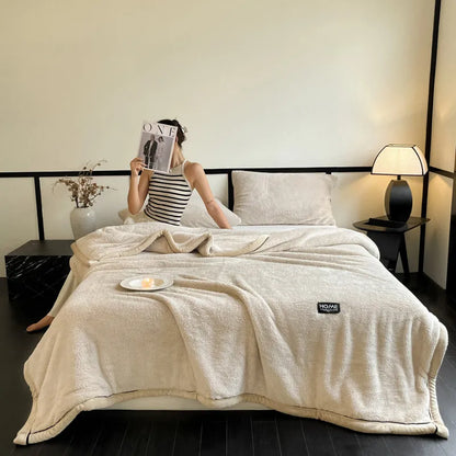 2025 New Comfortable Cotton Velvet Thickened Warm Coral Velvet Blanket Milk Velvet Long Velvet Light Luxury Blanket