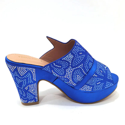 Shoes Open Toe Slingbacks Low (1cm-3cm) Women Pumps for Party Lady Sandals with Heels Italian Shoe with Rhinestone