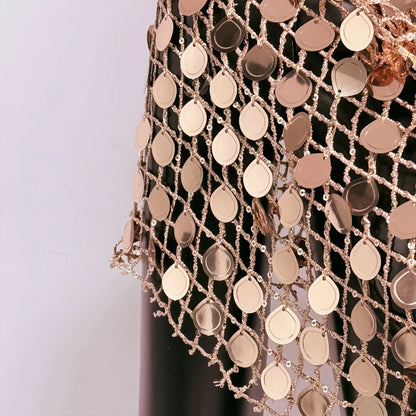 Women Hooded Cover Up Camisole Sexy Mesh Sequins Hollow Out Transparent Backless V Neck Tank Top Holiday Party Birthday Crop Top