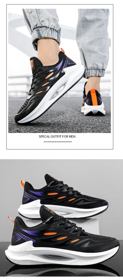 Men's Breathable Sports Shoes Spring New Mesh Casual Fashion Versatile Trendy Men's Shoes Summer Running Shoes Suitable for Outdoor Sports