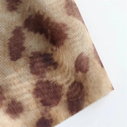 Leopard Print Tulle Slip Dress Woman Backless Summer Long Dresses For Women Vintage Sexy Party Dresses Midi Holiday Dress