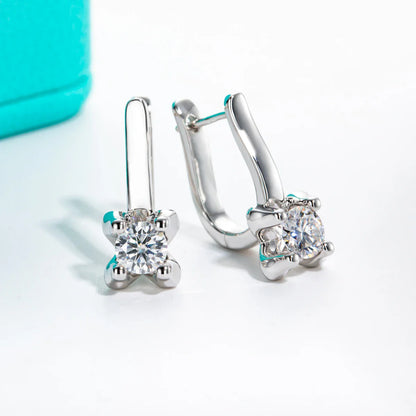 1cttw Moissanite Huggie Earrings 925 Stieerling Silver D Color Lab Created Diamond Hoop Earring For Women Jewelry