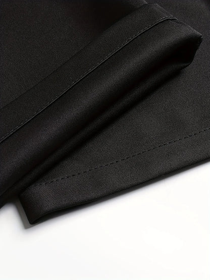 Men's High Elastic Anti-Wrinkle Straight Fit Business Pants | Non-Iron Formal Casual Trousers (1-Pack)
