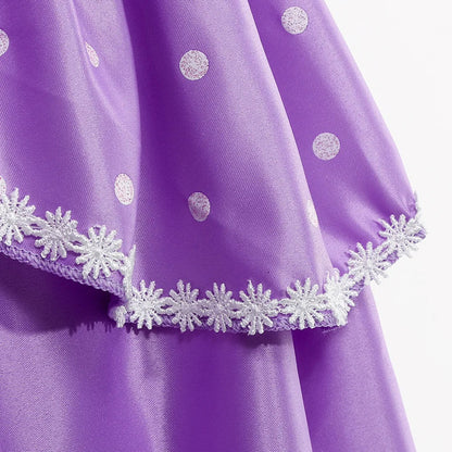 2 3 4 6 8Y Little Princess Sophia Frock Fancy Birthday Sofia Party Dress for Girl Sequined Bodice Flying Sleeve Carnival Costume