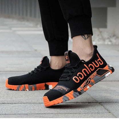 Good Lightweight Steel Toe Safety Shoes for Men Anti-puncture Work Shoes Men Breathable  Indestructible Work Safety Boots