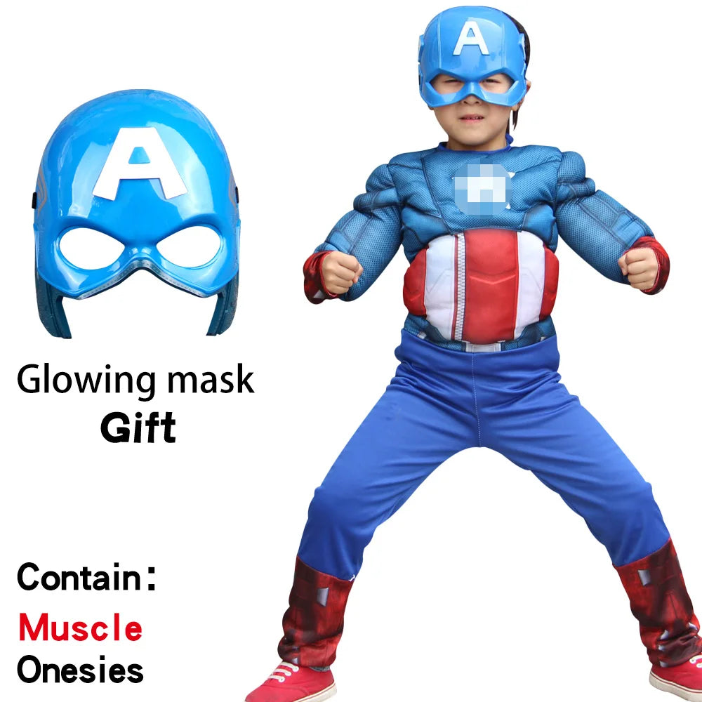 Avengers Superhero Cosplay Costume Captain America Adult Muscle Tank Top Set Carnival Party Outfit