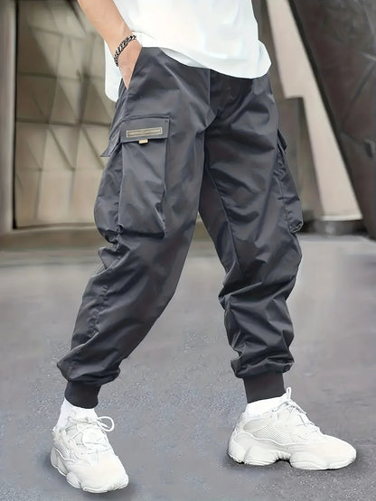 Men's Cargo Pants, Casual, Sporty, Outdoor, Large Pockets, Lightweight, Legging, Cropped Slacks 06B